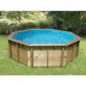 Ubbink Océa - Piscine octogonale hors sol en bois Ø 430 x 120 cm