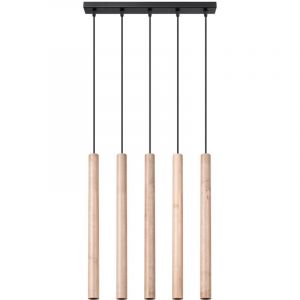 Sollux SL.1269 - Suspension filaire PASTELO 5xG9/8W/230V bois
