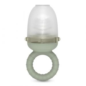 Suavinex Grignoteuse Bébé, Alimentateur Anti-Étouffement en Silicone Qualité Alimentaire, avec Couvercle, Facile à Nettoyer, Passe Lave-Vaisselle et Congélateur, Soulage les Gencives, +6 Mois, Vert