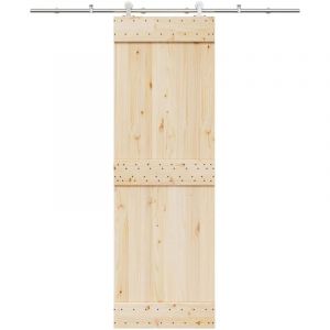 VidaXL Kit fixation porte coulissante 200 cm Acier inoxydable Argent&eacute;, quincaillerie de porte coulissante, galet de porte 4009691