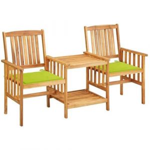 VidaXL Chaise H. 92 cm non pliable en acacia exterieur vert