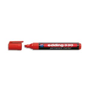 Edding Marqueur 330 permanent- corps plastique- pointe biseaut&eacute;e - coloris rouge