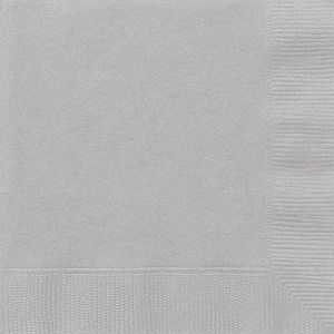20 Serviettes en papier Argenté (33 x 33 cm)