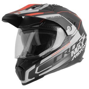 Image de Astone Casque intégral CROSSMAX ROAD mat noir/gris/rouge - XS