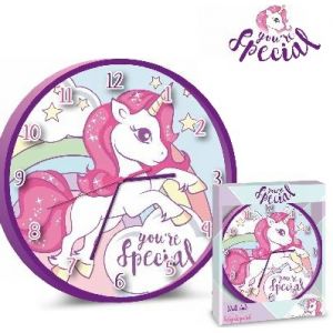 Horloge ronde 25cm Licorne