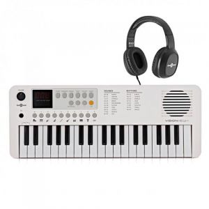 VISIONKEY-1 Mini Piano Num&eacute;rique Enfant et D&eacute;butant avec Casque - Clavier de Piano Electrique 37 Touches USB-C, Blanc