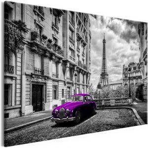 Artgeist Tableau - Car in Paris (1 Part) Violet Wide 120x80