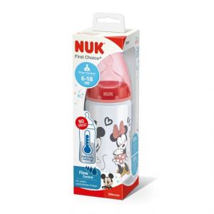 Nuk Biberon Silicona Flow Control Mickey 6-18M Infantil 300ml