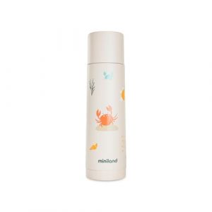 Miniland Baby Thermos B&eacute;b&eacute; pour Liquides 500ml en Acier Inoxydable, Maintient la Temp&eacute;rature Plus de 24h, Fermeture Herm&eacute;tique et Syst&egrave;me Anti-Goutte (Crabsy)