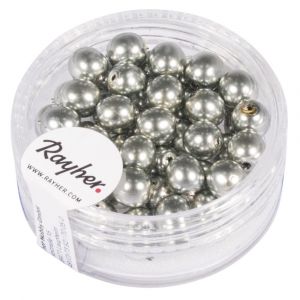 Rayher Renaissance Perles En Verre, 6mm &Oslash;, Argent Ancien, Bo&icirc;te 45 Pces