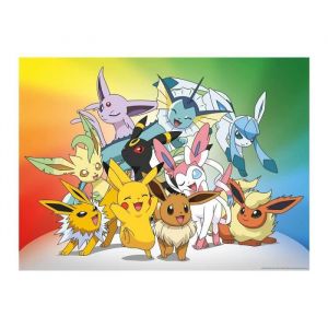 Nathan Puzzle 150 Pieces pour Pokemon Font la Fete : Pikachu voltali pyroli mentali et noctali - Enfant Collection Dessin animé