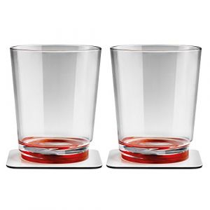 Silwy magn&eacute;tique Lot de 2 en Verre avec Soucoupe (Ready Red)