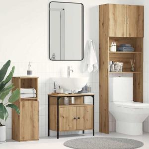 VidaXL Armoire lavabo de salle de bain chêne artisanal 60x30x60 cm, placard lavabo de salle de bain, meubles de salle de 862233