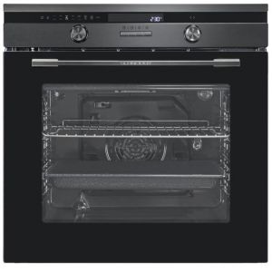 Schneider SCOC17MIBS - Four - encastrable - niche - largeur : 56 cm - profondeur : 57 cm - hauteur : 60 cm - avec système auto-nettoyant - classe A - noir