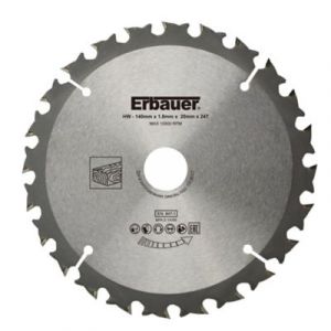 Erbauer Lame de scie circulaire Bois &Oslash;140 x20 coupe grossi&egrave;re 24 dents