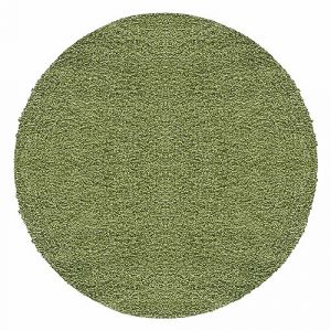 Teppium Uni Tapis de Salon Shaggy Uni Tapis Vert 80 cm Rond Chambre Tapis Poil Long Moelleux et Doux