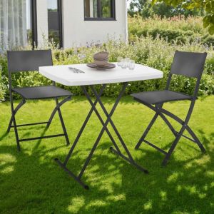 Idmarket Table pliante portable URBANA 77 cm hauteur r&eacute;glable pour camping ou r&eacute;ception