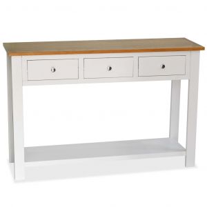 Image de VidaXL Table console Chêne massif 118 x 35 x 77 cm