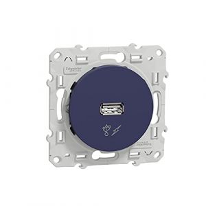 Schneider Electric Odace, prise alimentation USB 5V Cobalt (S550408)