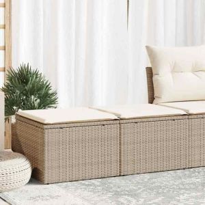 VidaXL Salon de jardin avec coussins 2 pcs beige résine tressée acacia