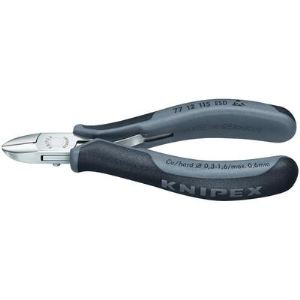 Image de Knipex 77 12 115 ESD - Pince coupante de c&ocirc;t&eacute; pour l&eacute;lectronique &Oslash;0,3 - 1,6