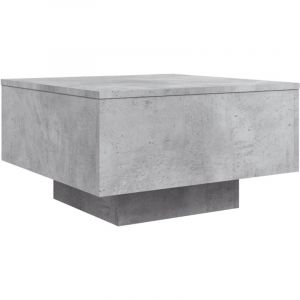 VidaXL Table Basse Avec Lumières Led Gris Béton 55x55x31 Cm