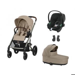 Image de Cybex POUSSETTE TRIO Balios S Lux TPE Almond Beige + Aton B2 Black + Nacelle Almond Beige