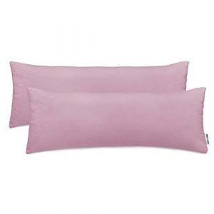 DecoKing Lot de 2 taies d'oreiller 40 x 120 cm en Jersey de Coton avec Fermeture &eacute;clair Couleur Ambre