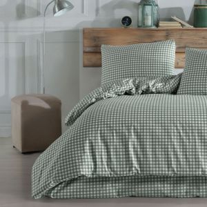 Terre de Nuit Parure de lit Vichy 260x240 Vert