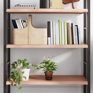 VidaXL Étagère Murale, Dessus de Table avec Bord Vivant, Tablette Suspendue Flottante, Rustique, Marron Clair Bois Chêne Massif Traité