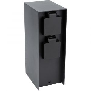 Zenitech Borne de jardin à fixer 4x16A IP44 - Aluminium Noir