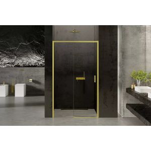 Porte de douche dorée 150 cm 2 volets coulissante droite KAPRI GOLD