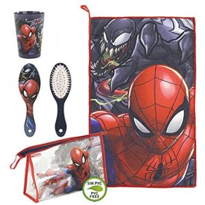 Image de Trousse de Toilette pour Enfants, Trousse de Toilette Spiderman, Trousse de Toilette Marvel, Brosse de Toilette Spiderman, recommandé pour Le Voyage et l'école, 2 Ans.