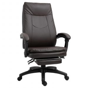 Vinsetto Chaise de bureau ergonomique - avec repose-pieds - 64 x 64 x 112-120 cm - rembourrée