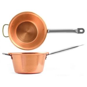 LAR Cuivre Pansolo Induction Fond en acier inoxydable Poignée 25 cm Cuivre