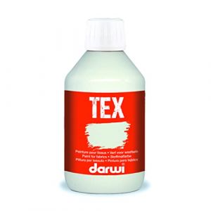 DARWI - DA0100250010C - Un flacon de Peinture Pour Tissus finition Opaque - Coloris Blanc - 250 ML - DARWI TEXTILE - Loisirs Créatifs - Activité Manuelle - Bricolage
