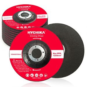 Disques à Ebarber Métal, HYCHIKA Disque Meuleuse 125mm 10 Pièces Pour Meuleuse d'angle, Acier Et Métal Non Ferreux, Ø 125 x 6 mm, diamètre du trou 22.2mm
