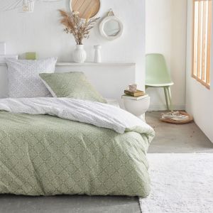 Today Parure de lit imprimé CRAZY ELIE - Vert 220x240cm