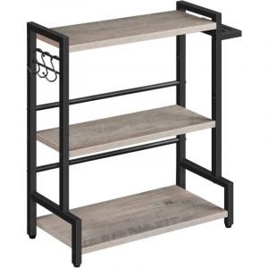 Tagère à Épices, Porte-épices avec 3 Crochets, Organisateur de Cuisine à 3 Niveaux, Range-épices avec Porte-Couteaux, Pieds Réglables, pour Salle à