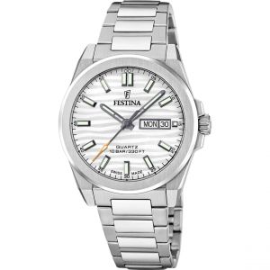 Montre Homme Festina Swiss Made Classiques Acier - F20073-1 Bracelet Acier Argent