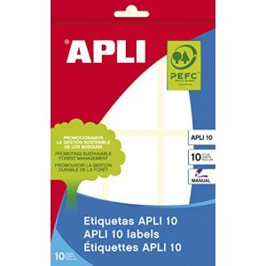 APLI Etui de 10 Etiquettes 34 x 67 mm Blanc