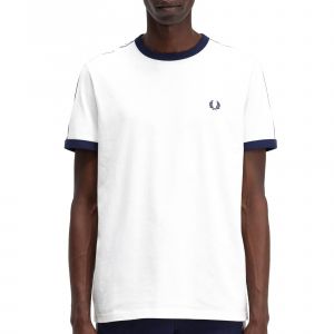 Fred Perry T-shirt droit bandes laurier coton Blanc - Couleur Blanc - Taille XL