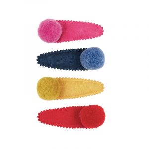 Souza For Kids 4 barrettes plien tissu et pompons