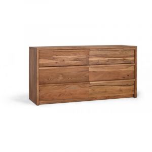 Décoration d'Autrefois Commode 6 tiroirs bois marron - omérise