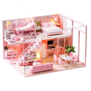 Dam D&uacute;plex rosa. Maquette 3d r&eacute;aliste avec beaucoup de d&eacute;tails.