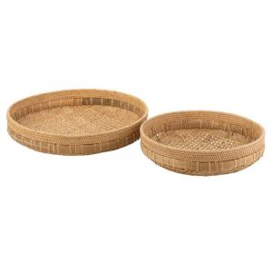 Prix Lot de 2 Coupelles Déco Rotin 50cm Naturel