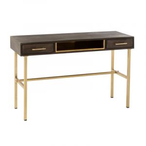 Image de Bureau contemporain effet bois et métal doré CHICAGO