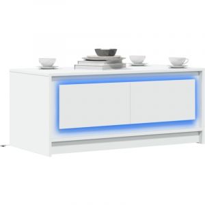 VidaXL Table basse avec lumières LED blanc bois d'ingénierie 257195