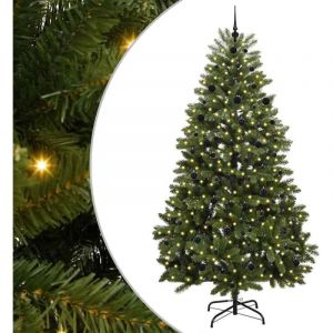 VidaXL Sapin de No&euml;l artificiel avec 300 LED Vert 240 cm PVC et m&eacute;tal