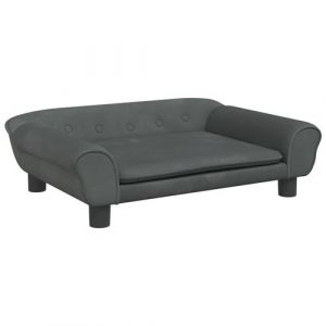 VidaXL Lit pour chien gris foncé 70x48x22 cm velours Dark grey